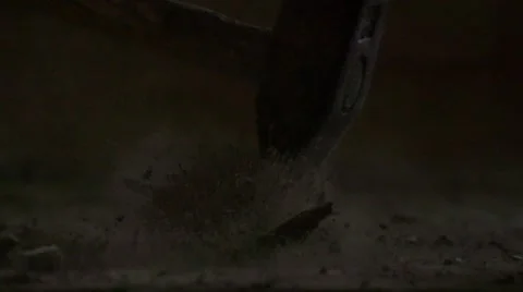 SLOW MOTION: Handcrafter with a sledgehammer Stock Footage 60597531
