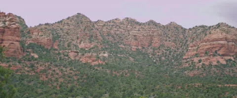 Slow Motion Handheld Scenic Mountains of Rock Stock Footage 61836654