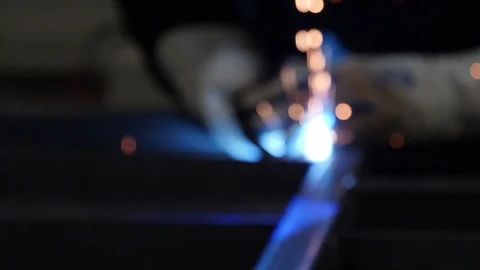 Slow Motion Hands Welding Stock Footage 87125849