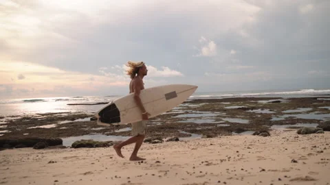 Slow motion happy contented athlete Stock Video Pond5