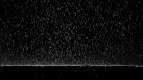 Slow Motion Heavy Rain On Black Background Stock Footage 339301719