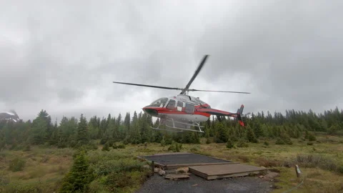 Slow Motion Helicopter Flight Taking Off Air Chopper Rotor Transportation Travel Stock Footage 151492641