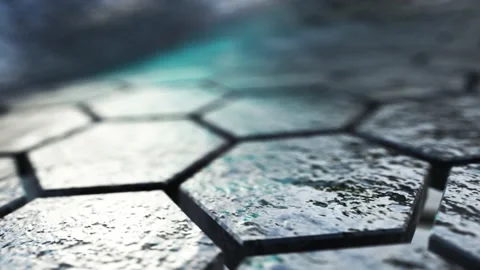 Slow motion on hexagonal surfaces abstract background Stock Footage 133257261