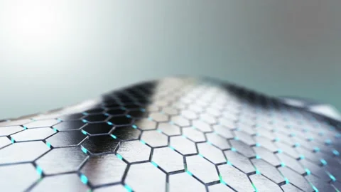 Slow motion on hexagonal wavy surface abstract background Stock Footage 133258453