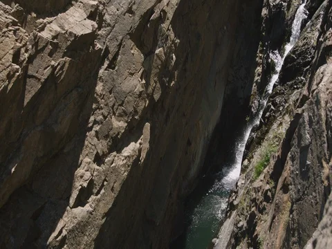 Slow motion of hidden Waterfall-Beautiful paradise lagoon Stock Footage 71631541