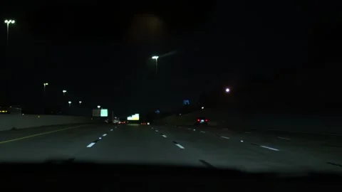 Slow Motion Highway Driving From Inside the Car 4k Stock Footage 255967516