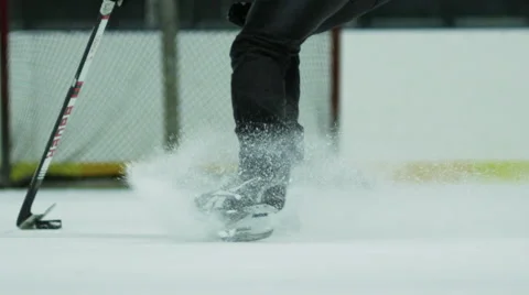 Slow Motion Hockey - Fancy moves close up on skates Stock Footage 45123744