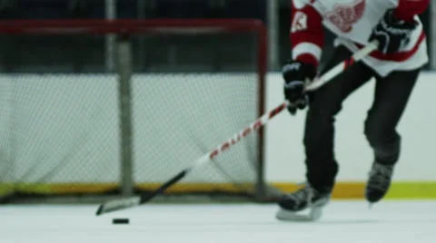 Slow Motion Hockey - Player with fancy moves Stock Footage 45123798