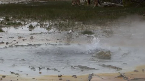 Slow Motion Hot Spring Eruptions Video stock 76951275