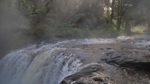 Slow motion of hot spring stream in new zealand Stock Footage 91391247