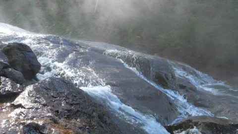 Slow motion of an Hot spring water river in Japan HD Stock Footage 107333298