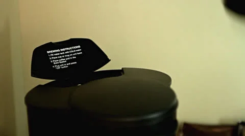 Slow motion of hotel coffee maker being filled with water Stock Footage 22791543