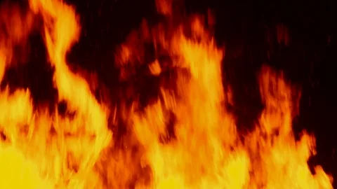 Slow motion of huge fire Stock Footage 122306936