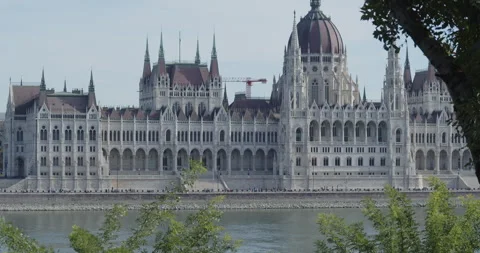 Slow motion Hungarian assembly building by autumn 4K video 動画素材 257648703