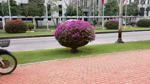 Slow Motion of Illegal driver riding a motorcycle on the sidewalk  Stock-Footage 102174035