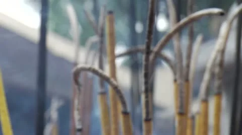 Slow Motion Incense Burning Stock Footage 22322487