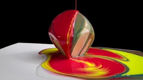 Slow motion ink cube shaped of paint Stock Footage 125248904