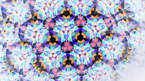 Slow motion inside a real kaleidoscope. Unusual patterns smoothly change Stock Footage 240894343