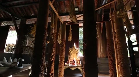 Slow Motion Interior of Monastery. Stock Footage 49773651