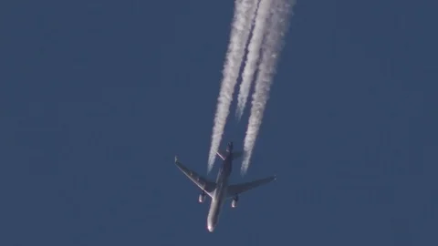 Slow Motion Jet Plane Flying in the Sky Stock Footage 86201051