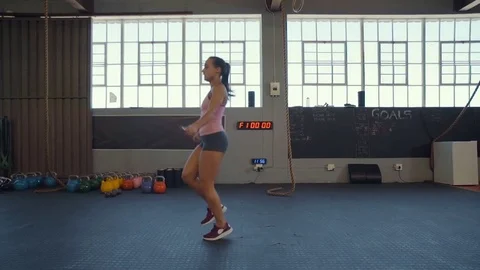 Slow motion jump rope Stock Footage 71615652