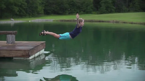 Slow Motion Jump In Water Video stock 26756966