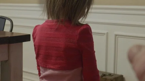 Slow Motion Kid Getting Sprayed by Silly String Stock Footage 106540664