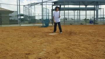 Slow motion of kid throwing ball, batting and running to base at baseball park Stock Footage 85653829