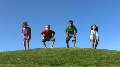 Slow motion kids jumping Stock-Footage 62282048