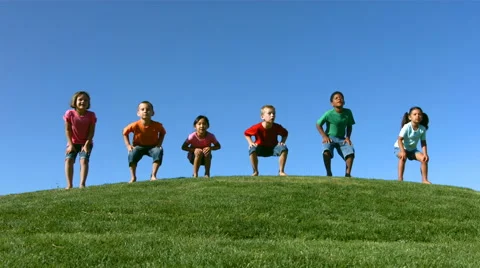 Slow motion kids jumping Stock Footage 62282055