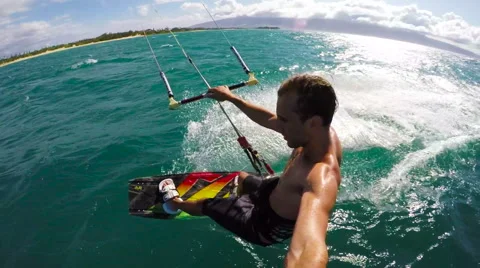 Slow Motion Kite Surfing Stock Footage 52553757