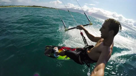 Slow Motion Kite Surfing Stock Footage 52554333