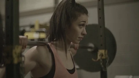 Slow Motion Lady Workout Stock Footage 83603543