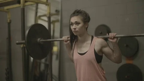 Slow Motion Lady Workout Stock Footage 83603549