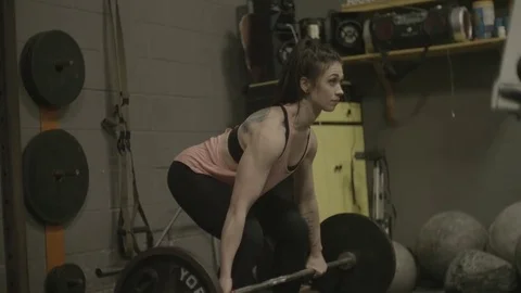 Slow Motion Lady Workout Stock Footage 83603567