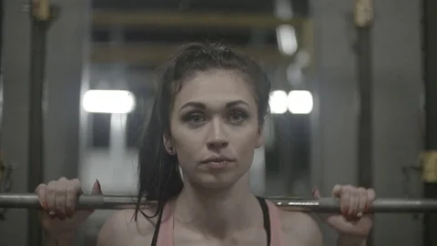 Slow Motion Lady Workout Stock Footage 83603574