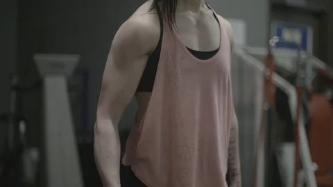 Slow Motion Lady Workout Stock Footage 83603629