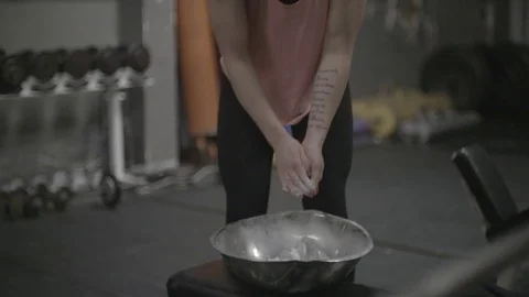 Slow Motion Lady Workout Stock Footage 83603684