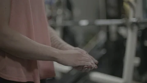 Slow Motion Lady Workout Stock Footage 83603693