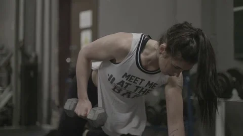 Slow Motion Lady Workout Stock Footage 83603703