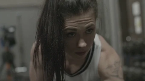 Slow Motion Lady Workout Stock Footage 83603719