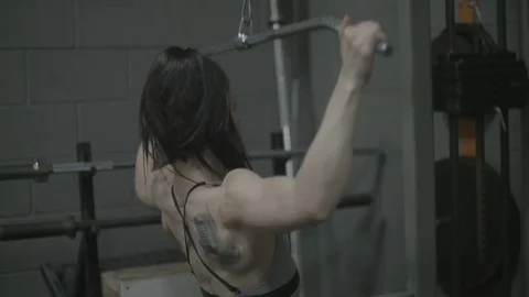 Slow Motion Lady Workout Stock Footage 83603737