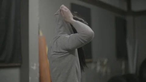 Slow Motion Lady Workout Stock Footage 83603768