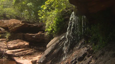 Slow Motion - Lagoon Waterfall Stock Footage 35175587