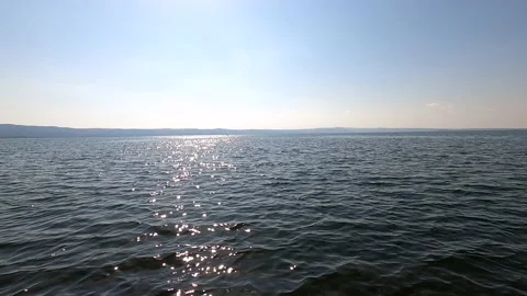 Slow motion on the lake in the morning Stock Footage