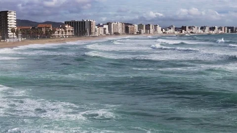Slow motion landscape of Costa Brava Coast in Calonge, Spain. 库存影片 72559665