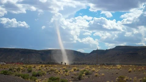 Slow Motion Of Large Dust Devil In Nevada Desert Stock Footage 302599182