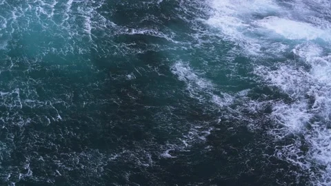 Slow Motion Large Ocean Waves Crashing Drake Passage Dangerous Blue Green Stock Footage 277920266