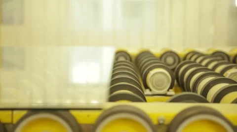 Slow Motion Large Sheet Glass On The Line Video stock 62843145