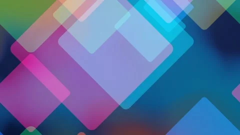 Slow motion layered translucent rounded rectangles and squares in soft teal Stock Footage 342760158
